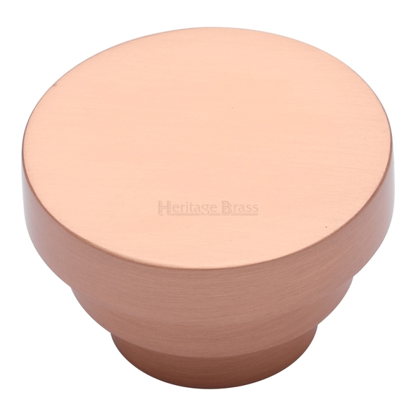 C3624 38-SRG • 38 x 22 x 24mm • Satin Rose Gold • Heritage Brass Round Stepped Cabinet Knob